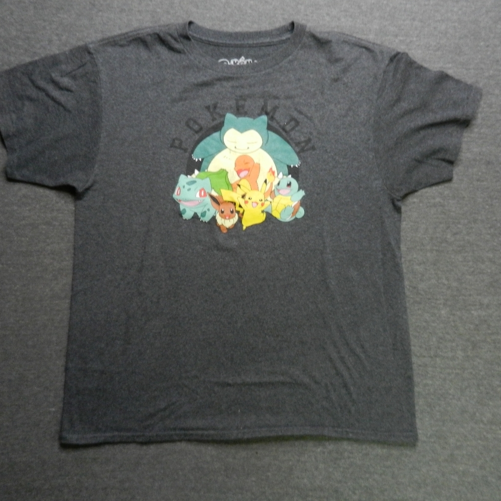 Boys Pokemon T-Shirt Size XL Gray Pikachu Spell‎ Out
